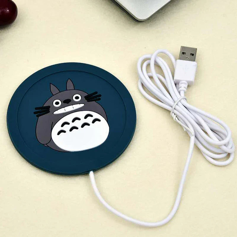 Cozy USB-powered cartoon drink warmer pad with soft rubber construction and adorable designs to keep your beverages at the perfect temperature