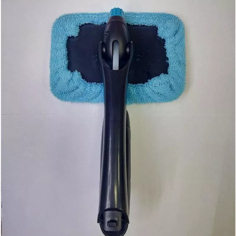 Car Window Brush with swivel head and built-in water sprayer for streak-free cleaning
