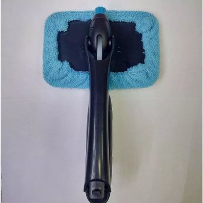 Car Window Brush with swivel head and built-in water sprayer for streak-free cleaning