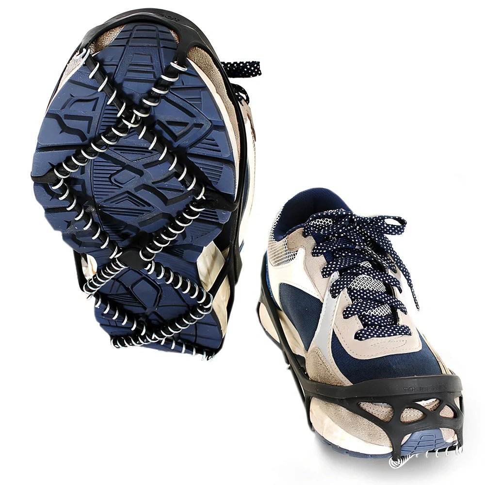 Ice snow gripper elastic shoe covers with 1.2mm steel coils for winter traction on packed snow