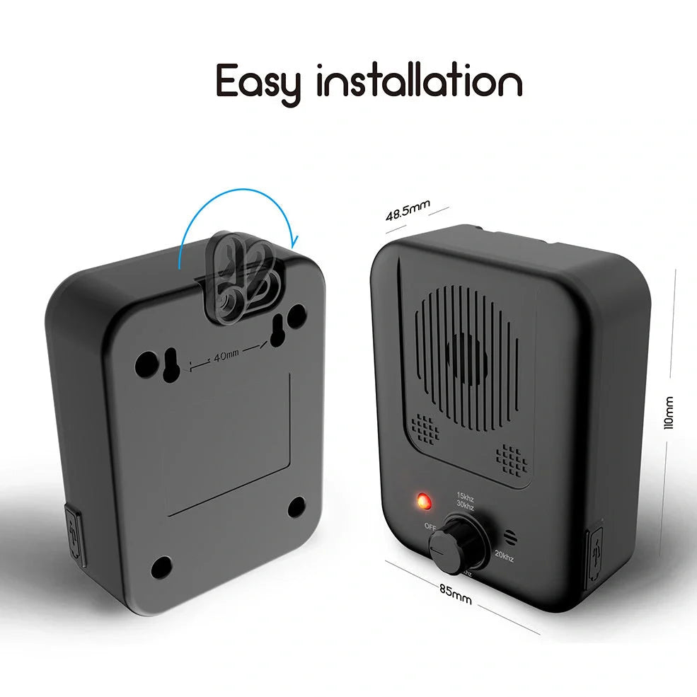 Ultrasonic anti-barking device for dogs with automatic 50-foot detection, suitable for outdoor mounting