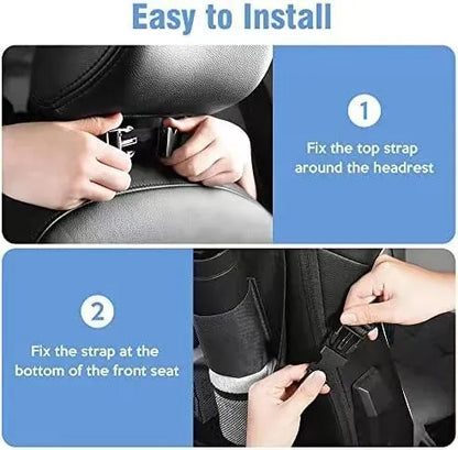 Black Oxford cloth car seat buggy bag measuring 42x30cm with hanging straps for multifunction storage