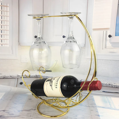 Stainless steel wine rack measuring 320mm wide with wine bottle storage