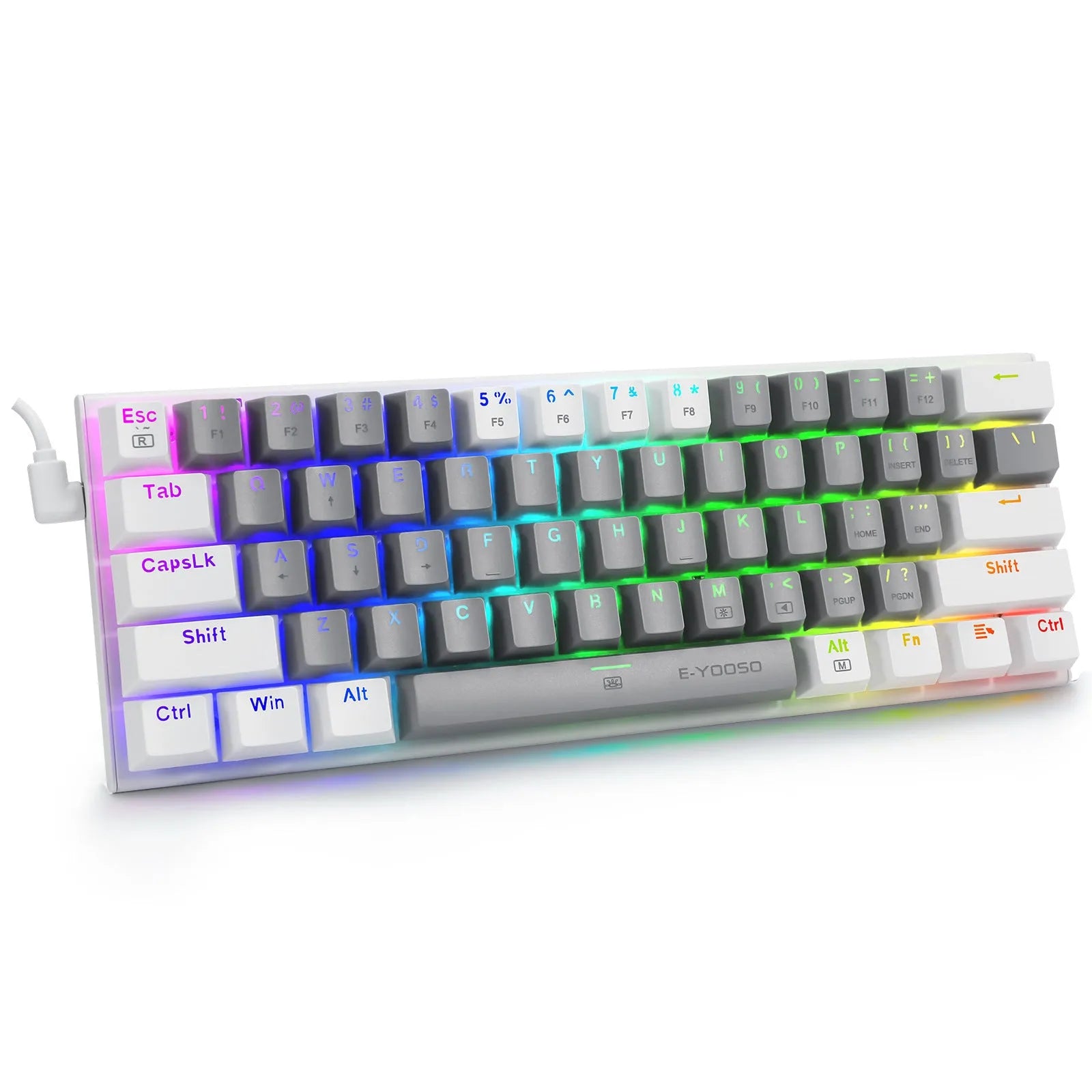 Aluminium alloy mechanical keyboard key caps in black, grey, and green colour scheme
