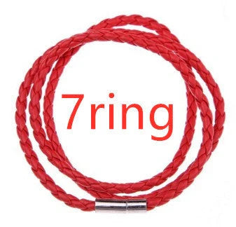 Personalized men's braided leather bracelet with stainless steel beads and custom name charm