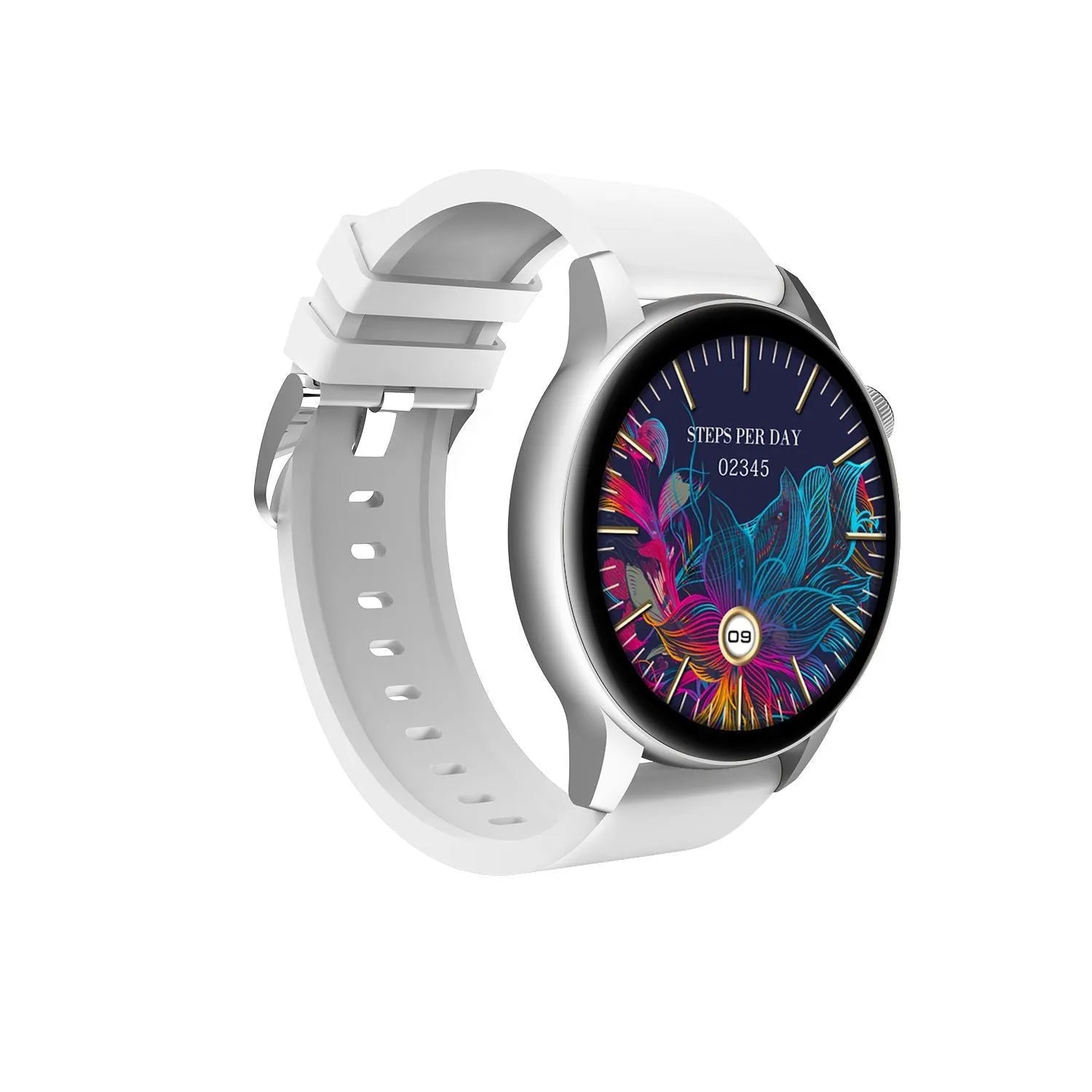 Stainless steel smartwatch with a 1.30-inch colour touchscreen on a wrist