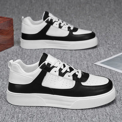 White plaid board shoes with breathable mesh lining and wear-resistant plastic sole, front lace-up, sizes 39-48