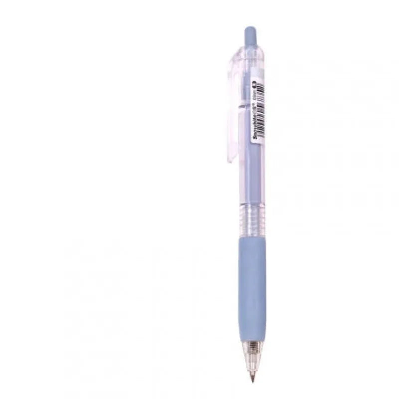Bullet gel pen with 0.5mm tip, black ink and plastic barrel, shown in blue, green, grey, pink and yellow pen colours