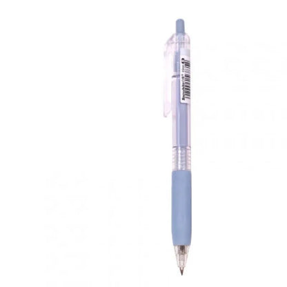Bullet gel pen with 0.5mm tip, black ink and plastic barrel, shown in blue, green, grey, pink and yellow pen colours