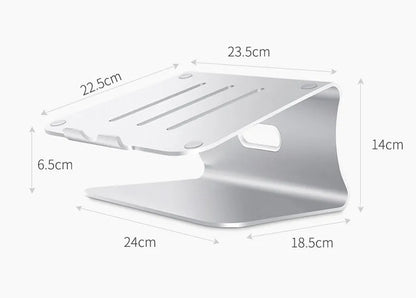 Aluminium alloy notebook cooling bracket with rotary mechanism in silver colour