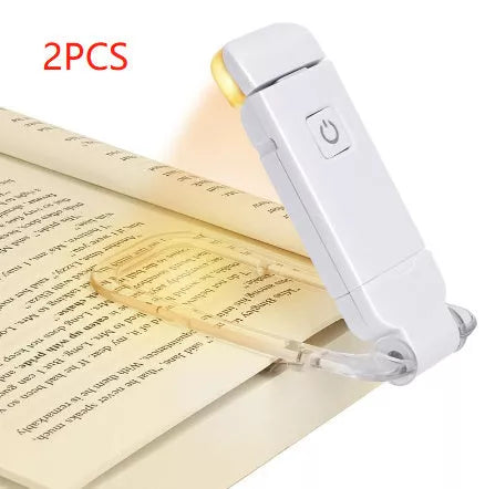 Adjustable LED USB rechargeable book light with flexible holder for nighttime reading