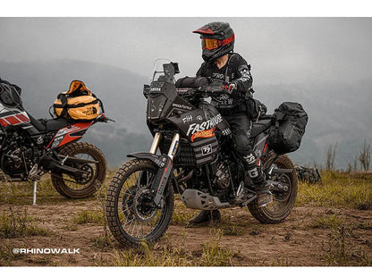 Pair of full waterproof motorcycle side bags, 18L each, polyester, black or orange, rear seat fitment