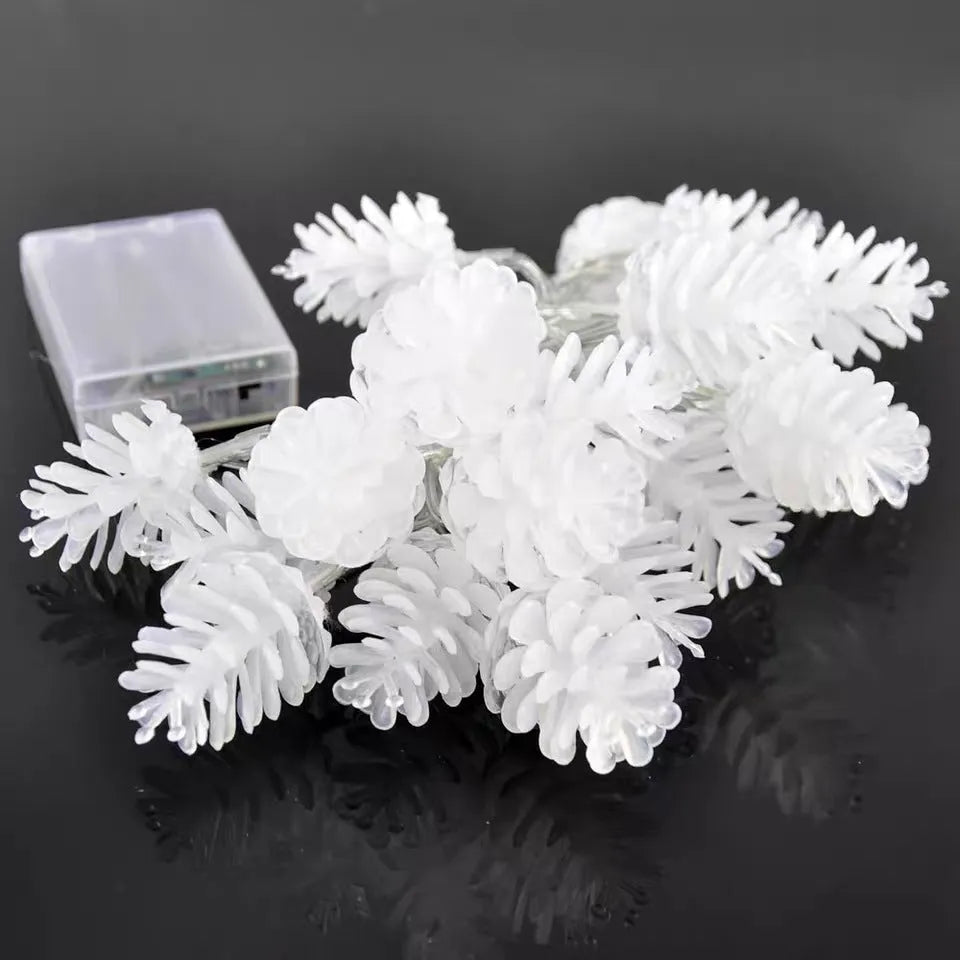 LED simulation transparent pine nut light string in warm white, true white, or colour with PVC shell and USB or battery box power options.