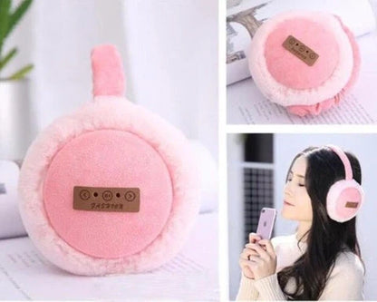 Bluetooth Earmuffs Headphones with warm plush lining for winter