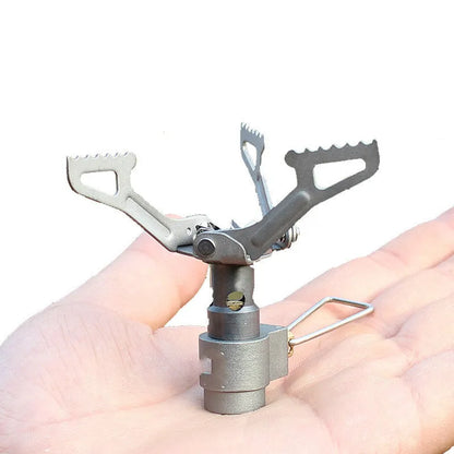 Portable camping stove with one-piece furnace structure, using propane fuel for outdoor cooking