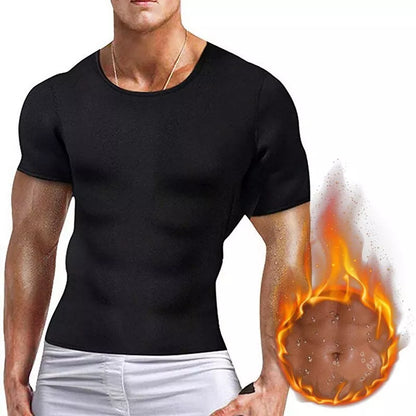 Men's black neoprene slimming shaper underwear for enhanced workout sweat and waist slimming
