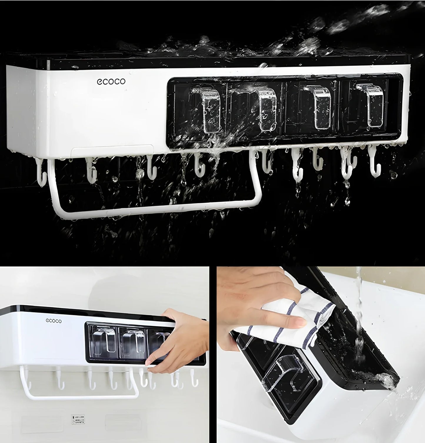 White wall-mounted plastic kitchen storage box for organising tools and utensils