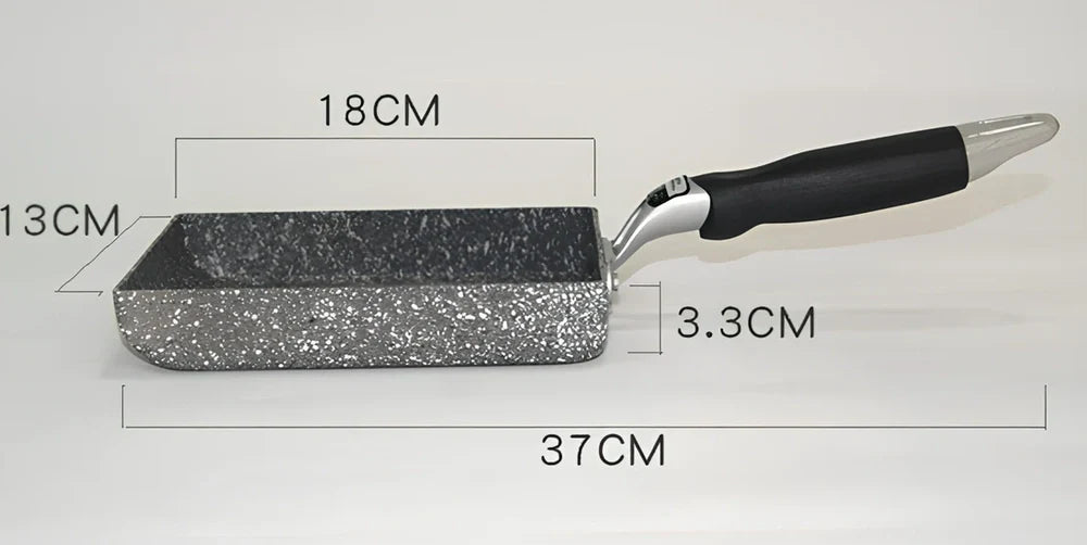 Japanese-style Maifan stone frying pan with glass lid showing non-stick surface and compound bottom