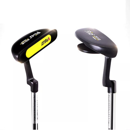 Children's golf training push rod with zinc-aluminum alloy head in multiple colors