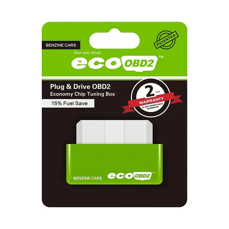 A fuel-efficient gasoline car enhancement device, the EcoOBD2 Chip Tuning Box, which can be plugged into the OBD2 port to improve fuel economy.