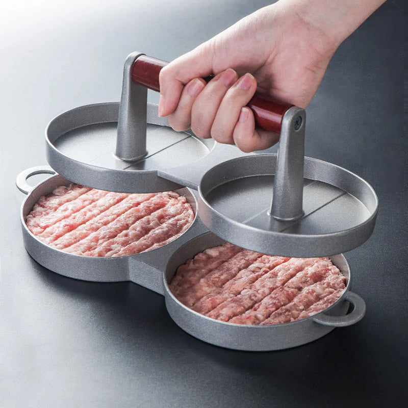 Aluminum alloy hamburger press mold for shaping uniform patties