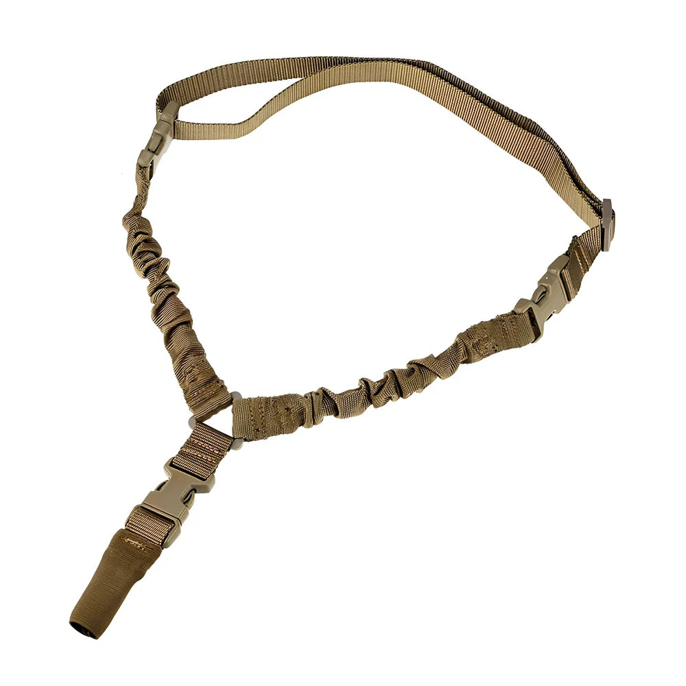 Adjustable military pistol sling with metal buckle in OD green colour showing 175cm+ length