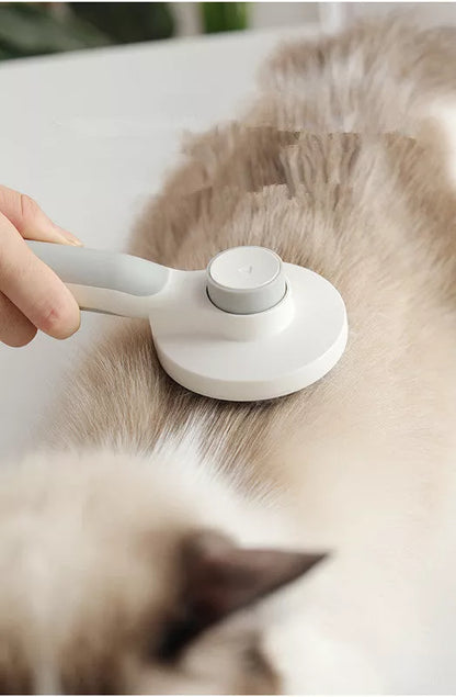 Round Handle Pet Passage Comb with stainless steel needles and self-cleaning feature