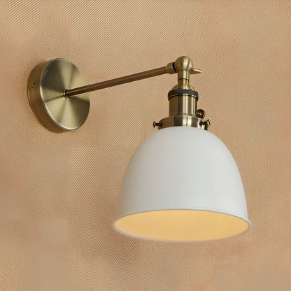 Bedroom light with adjustable iron shade in multiple colour options