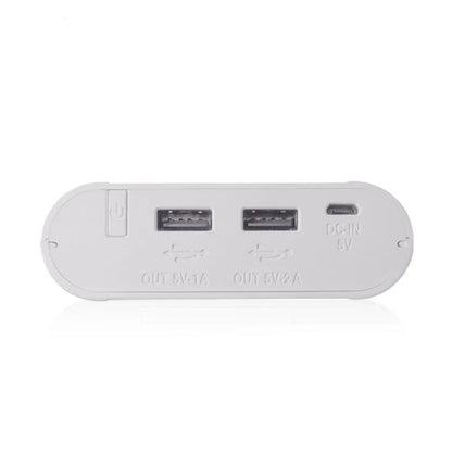 Black and white DIY mobile power box with LCD display for 18650 battery charging
