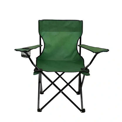 Outdoor fishing chair with adjustable backrest showing steel frame and Oxford cloth seating in navy colour