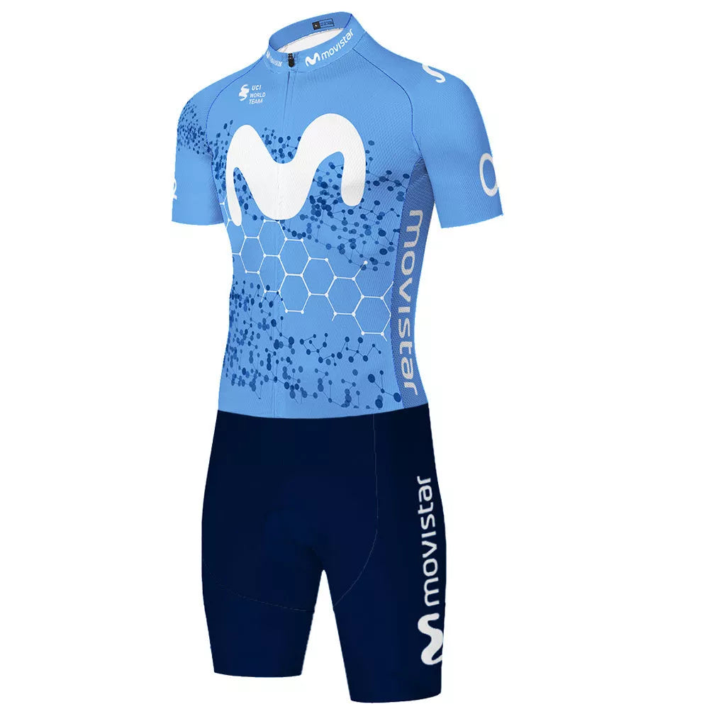 Short Sleeve Cycling Jersey Suit in moisture-wicking fabric for summer sports