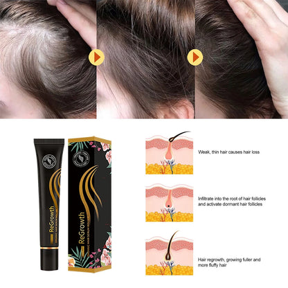Rejuvenating Organic Hair Serum with roller applicator and natural ingredients for hair and scalp nourishment