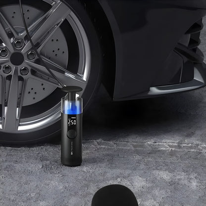 CS-V8 wireless digital display car tyre inflator with long black hose and 12V power plug