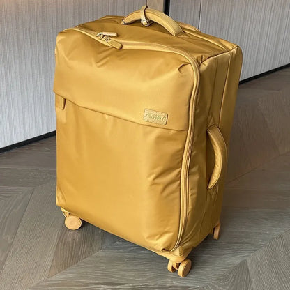 Ultra-light waterproof Oxford cloth suitcase in bluestone green with universal wheels and breathable lining