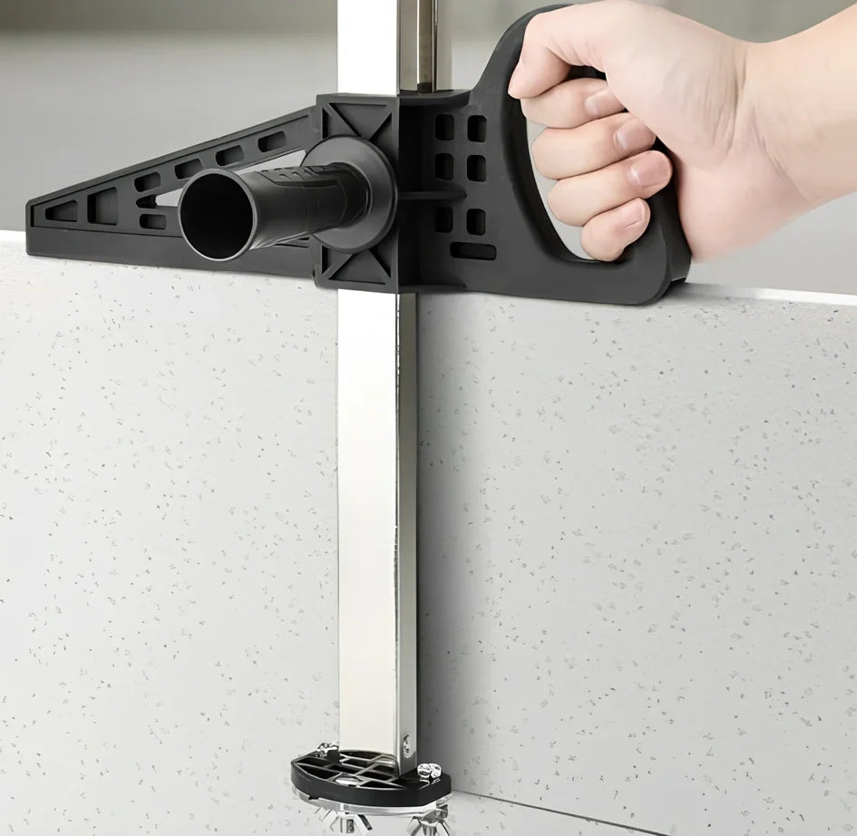 EasyRippertm Drywall Cutter in black, adjustable 2-60cm width, 72.5cm long with rubber grip and stainless frame