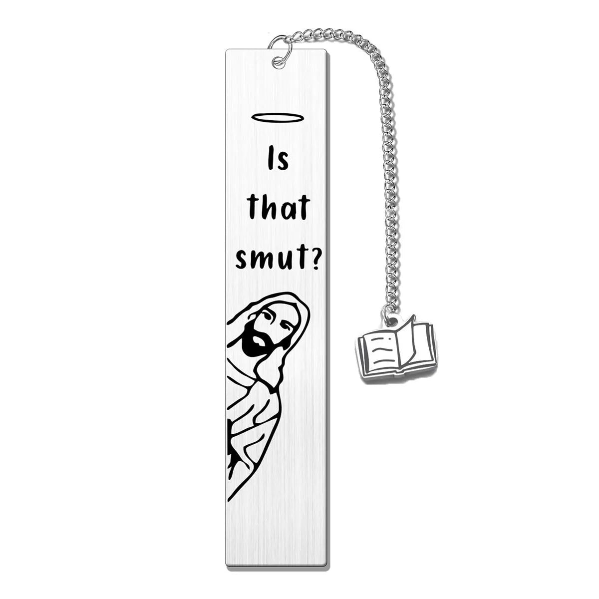 Stainless steel bookmark with tassel, 13cm long, showing metal construction and colour options