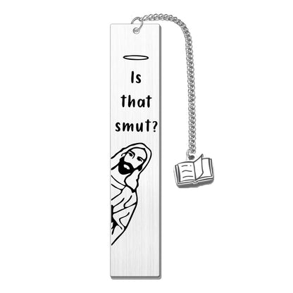 Stainless steel bookmark with tassel, 13cm long, showing metal construction and colour options