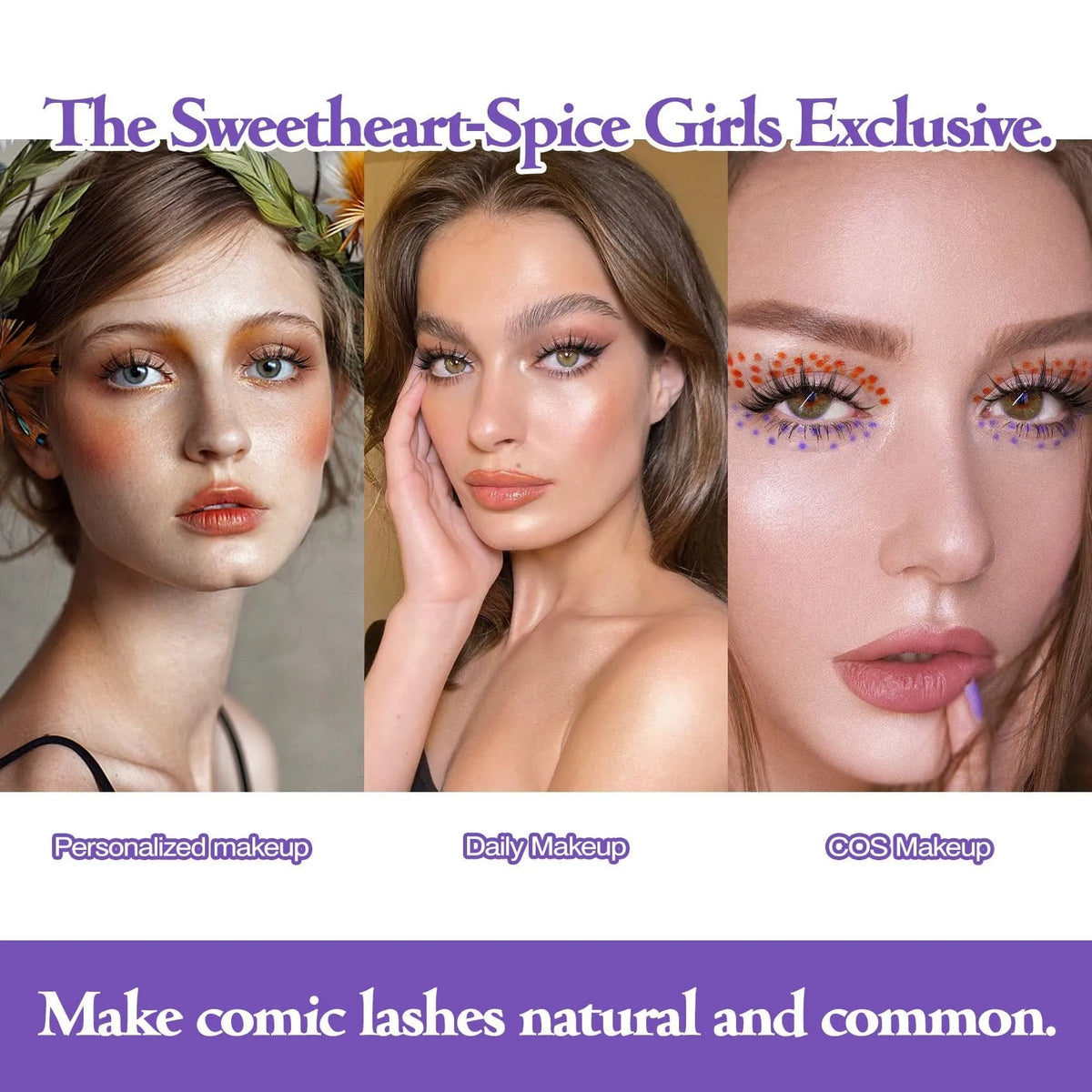 5 pairs manga false eyelashes with black plastic terrier and wispy natural slim length chemical fibre lashes
