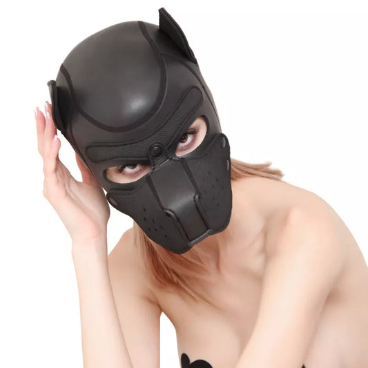 Adjustable CR Rubber Dog Headgear in multiple colors for secure fit