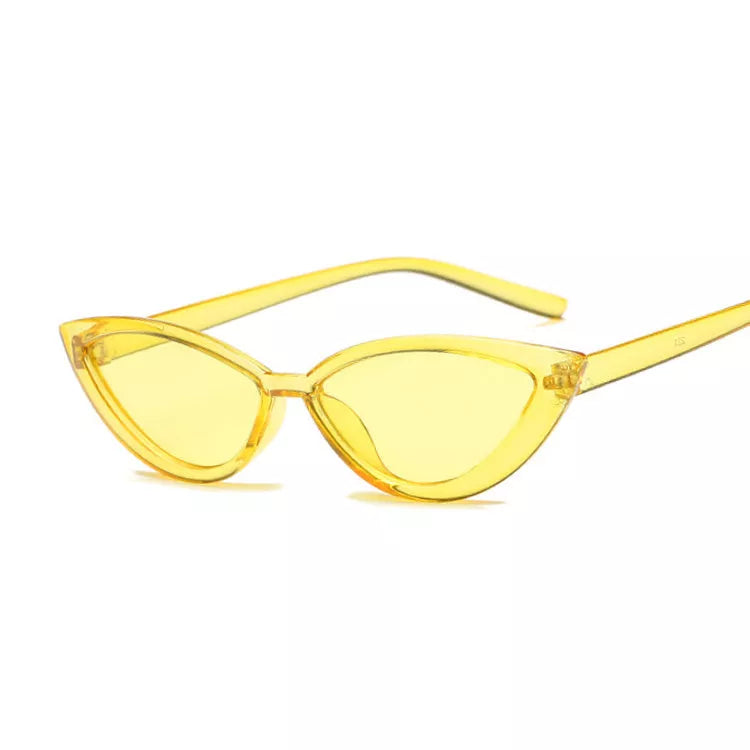 Cat eye sunglasses in various colors with UV protection and lightweight PC frame