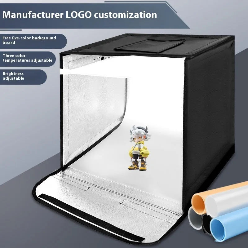 50cm studio light box with metal frame and three-colour temperature light board for product photography