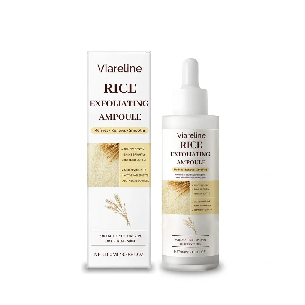 100ml bottle of rice moisturising exfoliating liquid with dropper