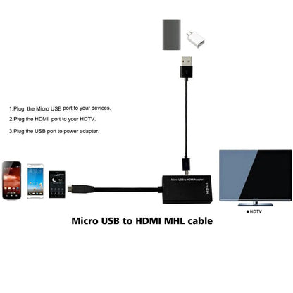 Black HD to HDMI adapter cable for connecting handheld devices to displays