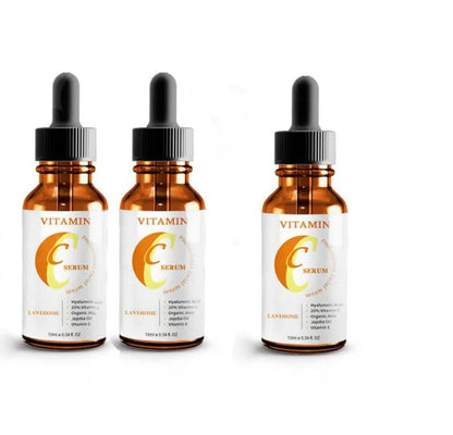 10ml bottle of Vitamin C Hyaluronic Acid facial serum for anti-aging and brightening.