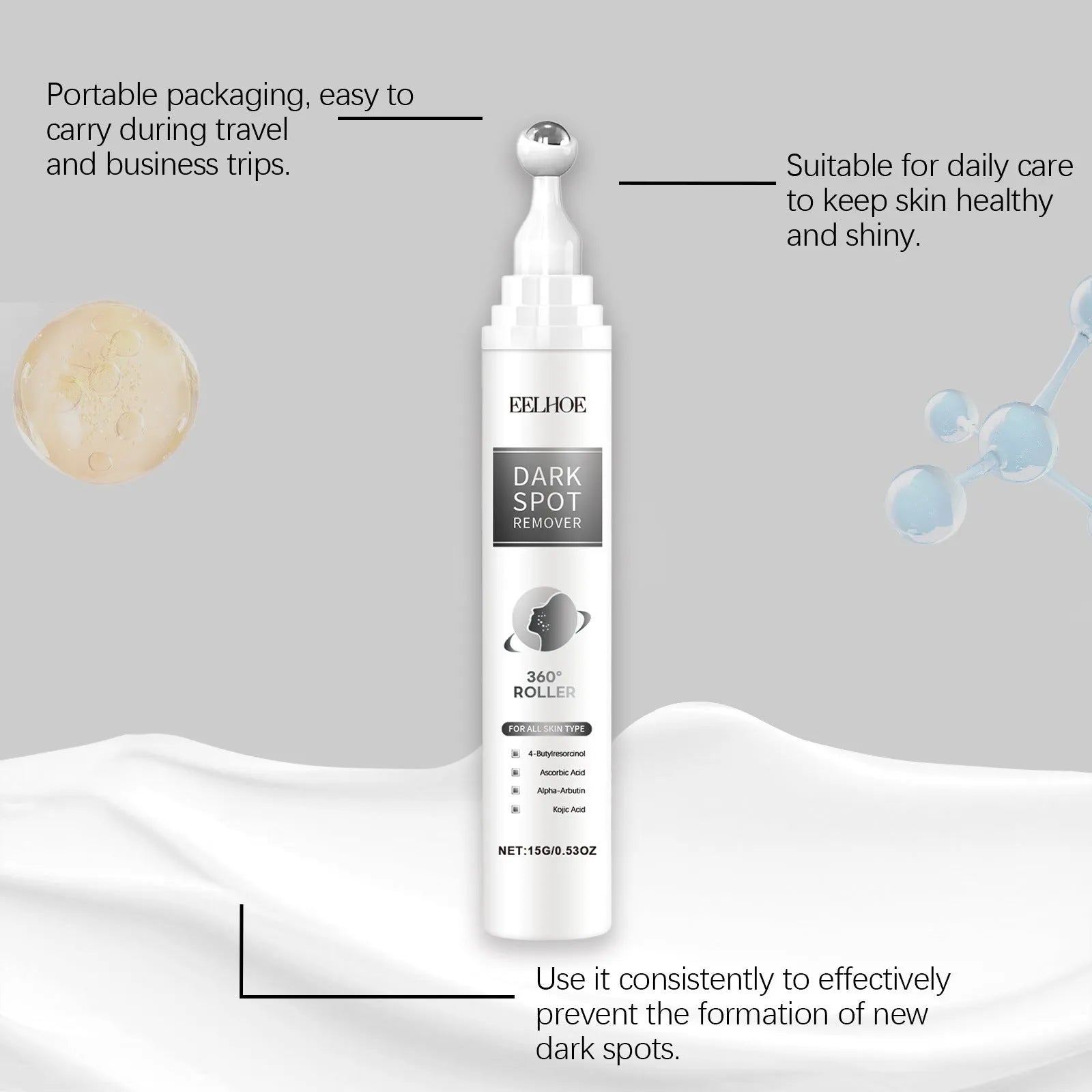 15g tube of facial essence cream for skin brightening and hydration