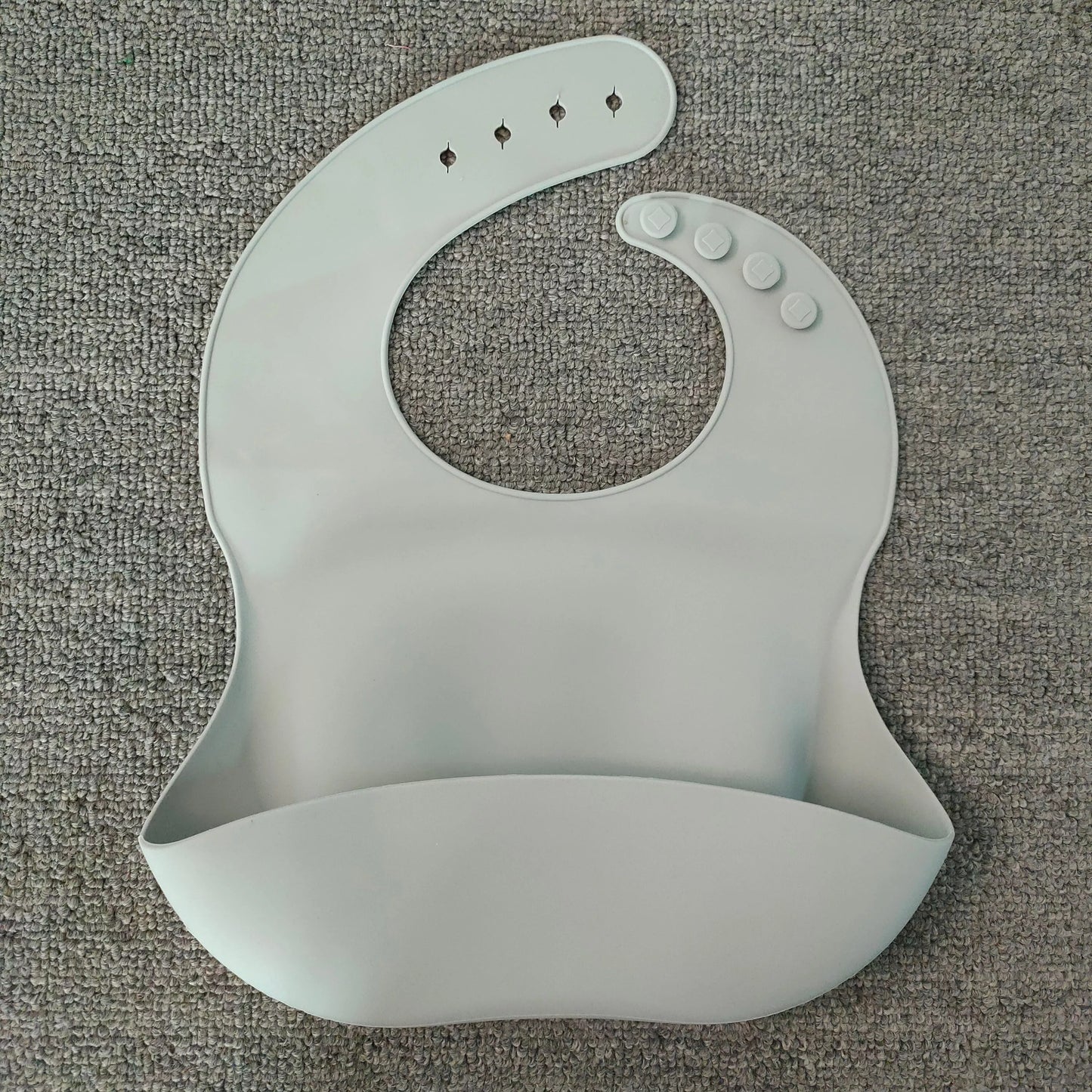 Soft waterproof silicone baby bib with food catcher in various colors