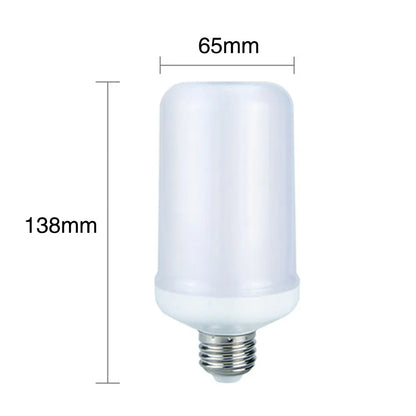 Atmosphere decorative flame effect lamp with LED flickering light on tabletop, showing warm glow and realistic fire simulation.