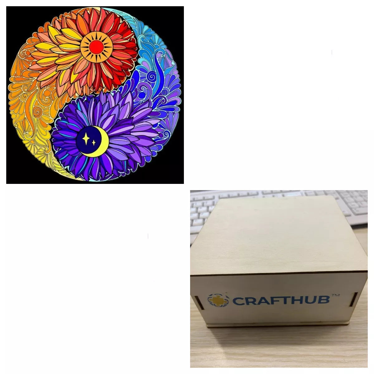 Animal Puzzle Craft Hub A3 Size Wooden Box for puzzle storage and organization