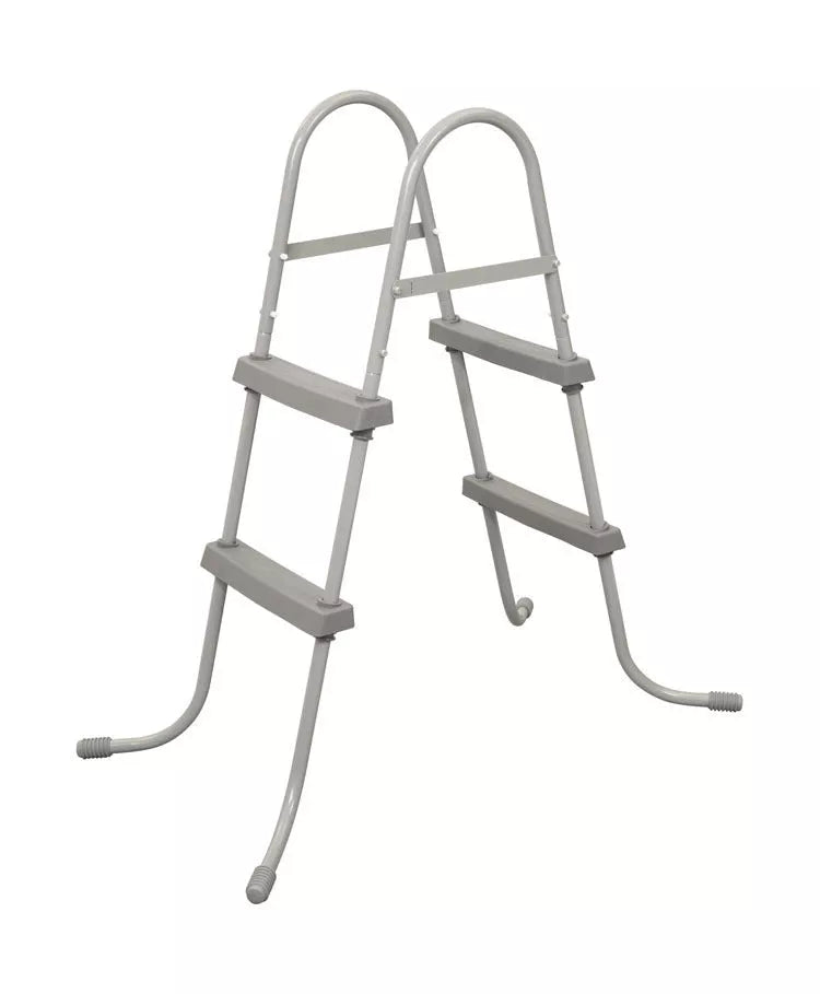 Double-sided swimming pool escalator for 84cm high pools, durable plastic steps with steel structure