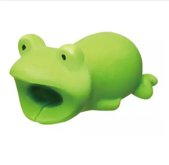 Silicone animal-shaped cable protector for Apple iPhone lightning charging cable.